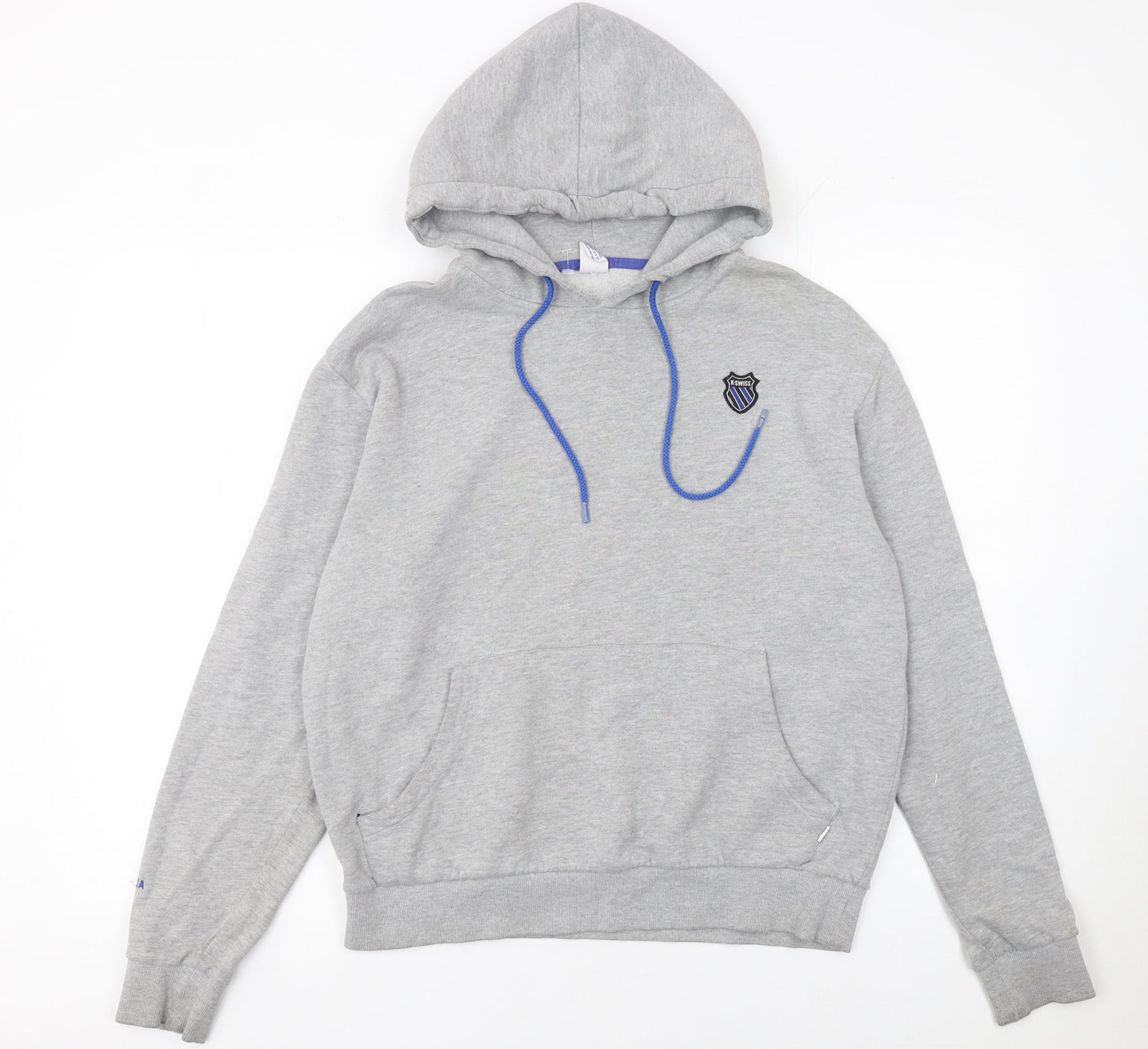 K-Swiss Women's Grey Pullover Hoodie Size S Cotton Blend Sweatshirt