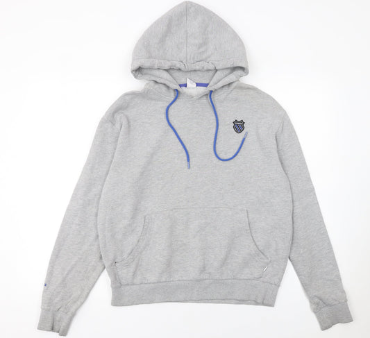 K-Swiss Women's Grey Pullover Hoodie Size S Cotton Blend Sweatshirt