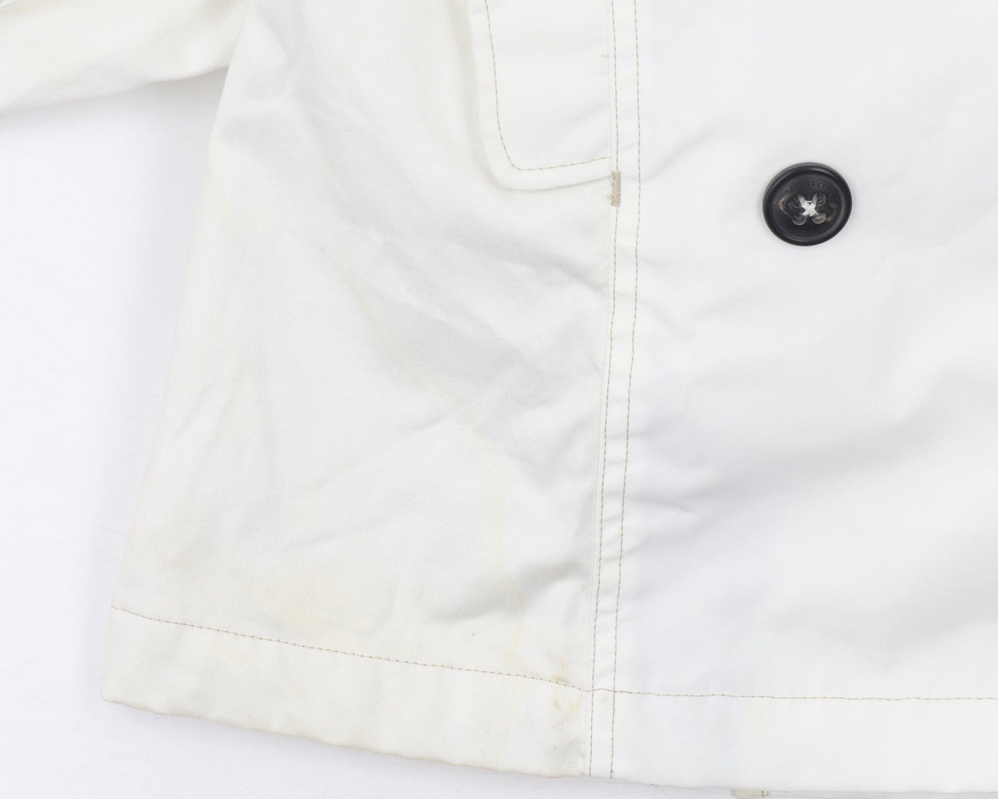 Quba & Co Women's White Mid-Length Trench Coat Belted Size One