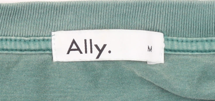 Ally Men Green Miami Sports Graphic Cotton T-Shirt M