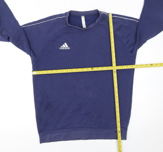 Adidas Mens Blue Crew Neck Pullover Sweatshirt M Regular Fit