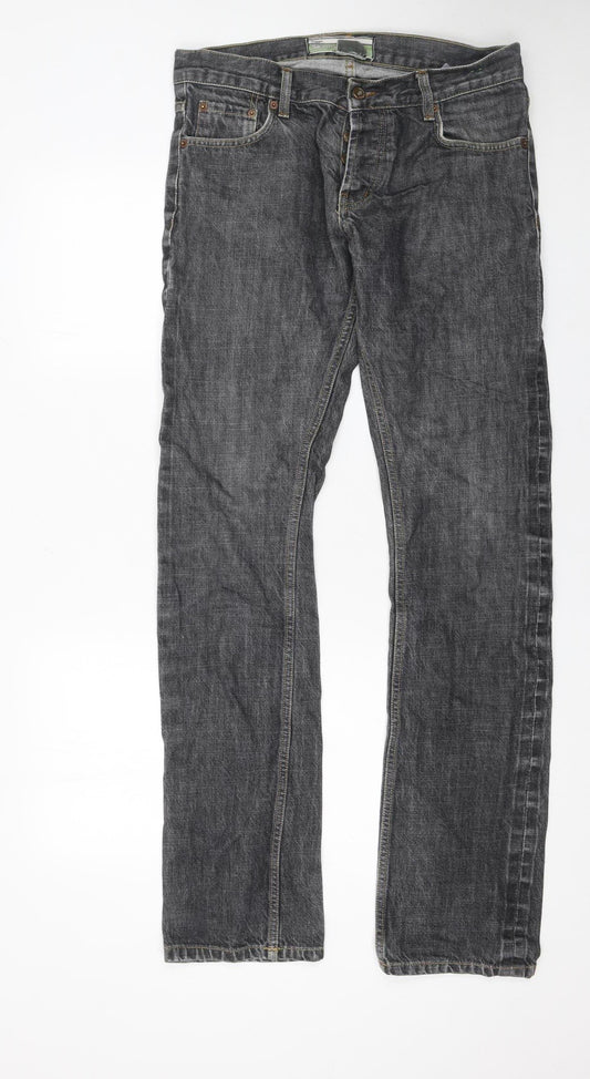 Topman Men's Grey Skinny Denim Jeans 32W 32L Cotton Mid Rise