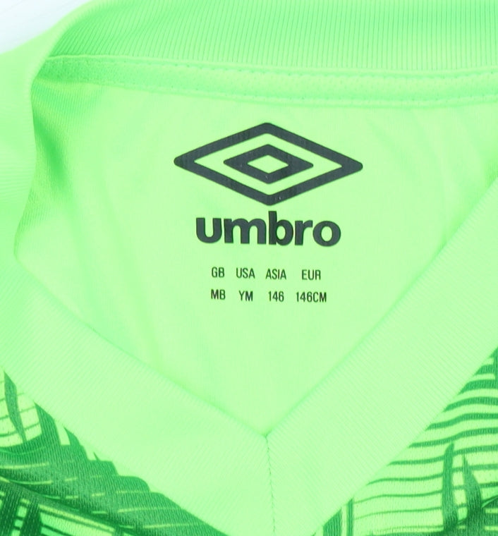 Umbro Boys Green Football Goalkeeper Jersey Top Size 146 Long Sleeve