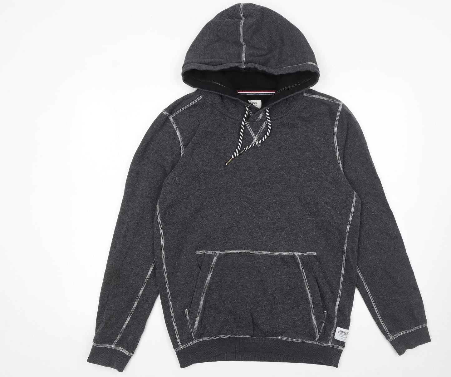 Tom Tailor Men’s Grey Pullover Hoodie Size M Cotton Blend