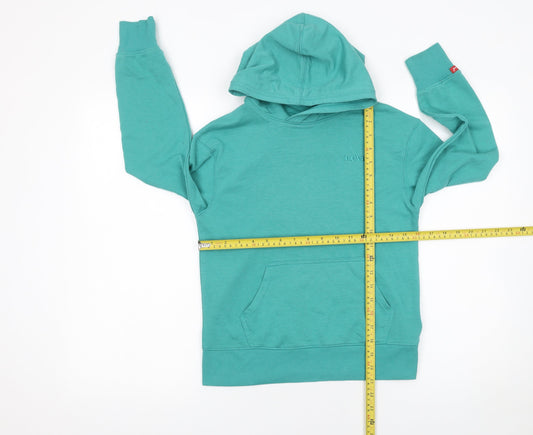 Levi's Boys Green Pullover Hoodie 9-10 Years Cotton Blend Logo Sweatshirt