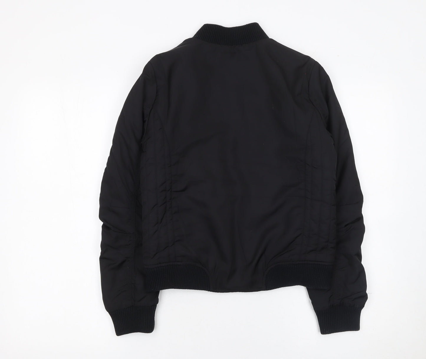 Next Girls Black Bomber Jacket 12 Years Polyester Lined Full Zip