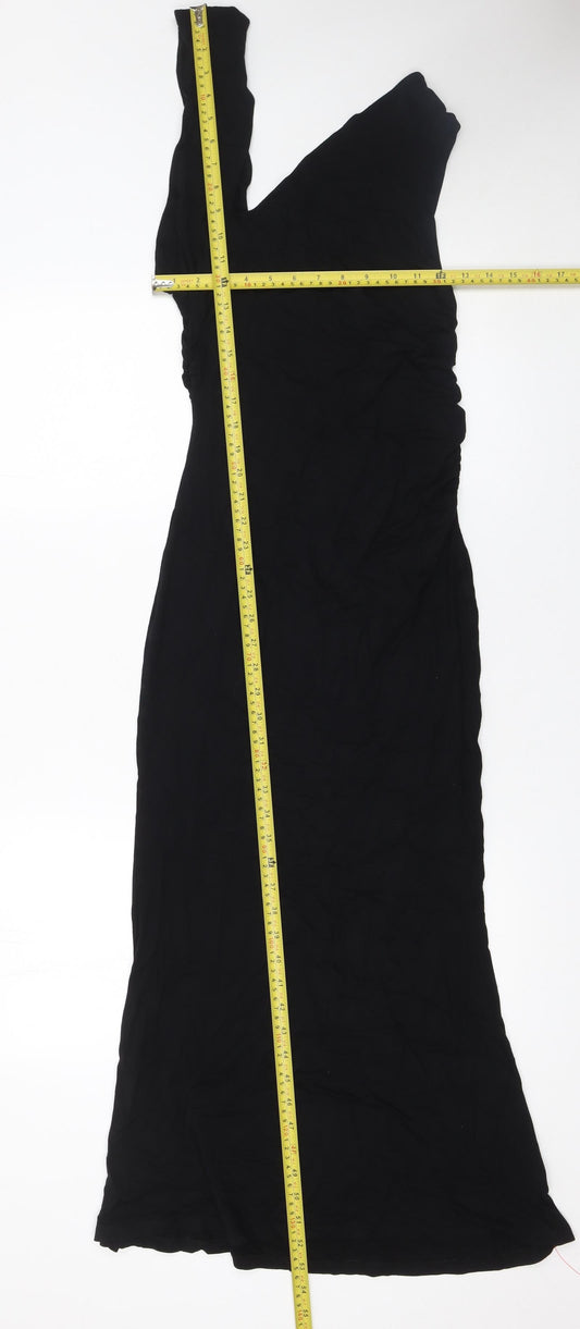 ASOS DESIGN Women’s Black Size 10 One Shoulder Long Bodycon Dress