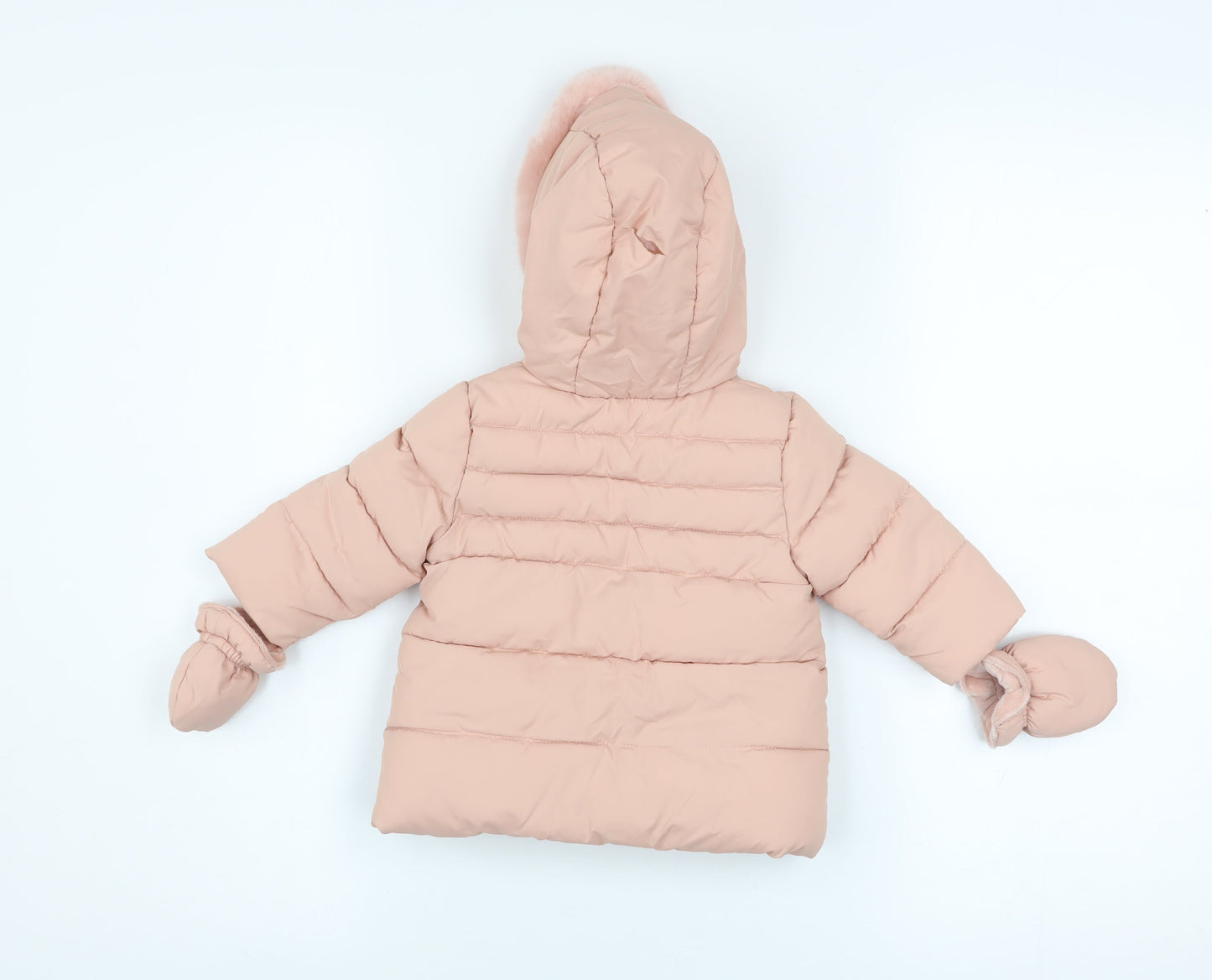 George Pink Hooded Puffer Coat 0-3 Months Unisex Baby Winter Jacket