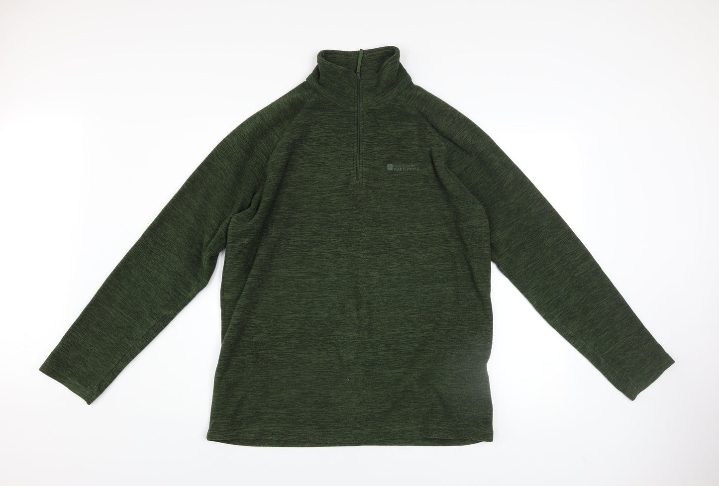 Mountain Warehouse Men's Green 1/4 Zip Fleece Sweatshirt S Regular Fit