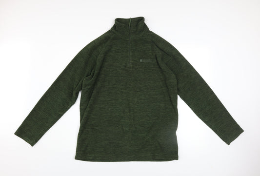 Mountain Warehouse Men's Green 1/4 Zip Fleece Sweatshirt S Regular Fit