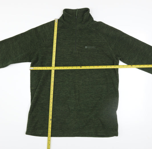 Mountain Warehouse Men's Green 1/4 Zip Fleece Sweatshirt S Regular Fit