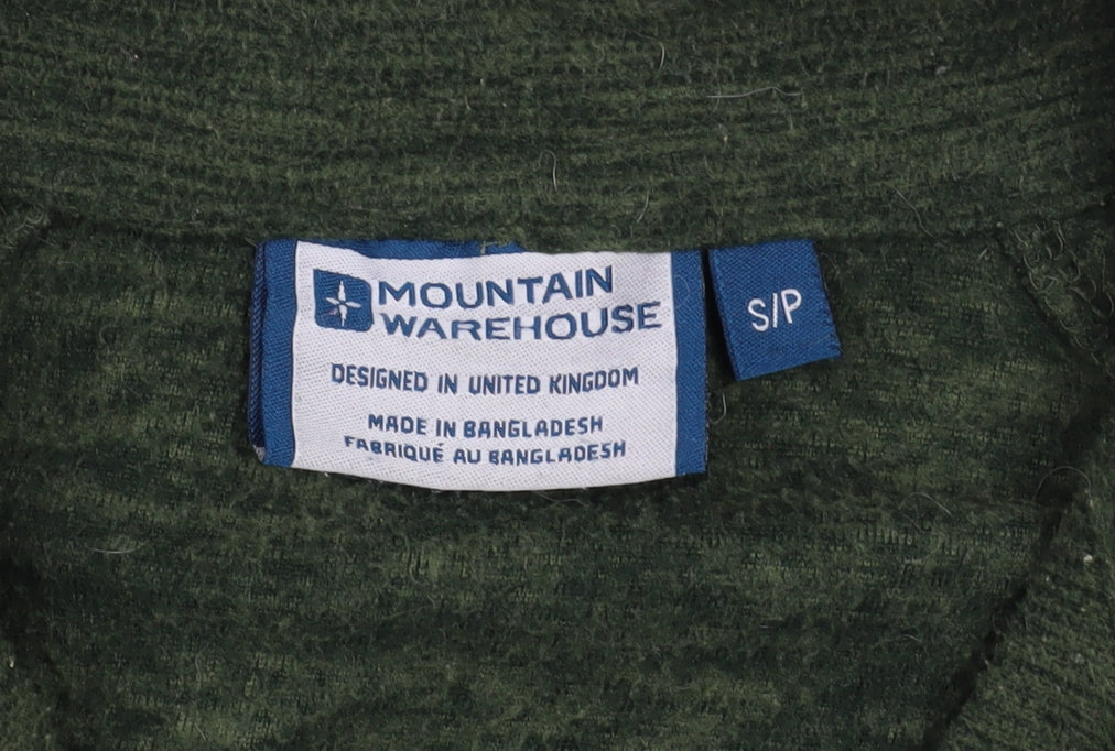 Mountain Warehouse Men's Green 1/4 Zip Fleece Sweatshirt S Regular Fit