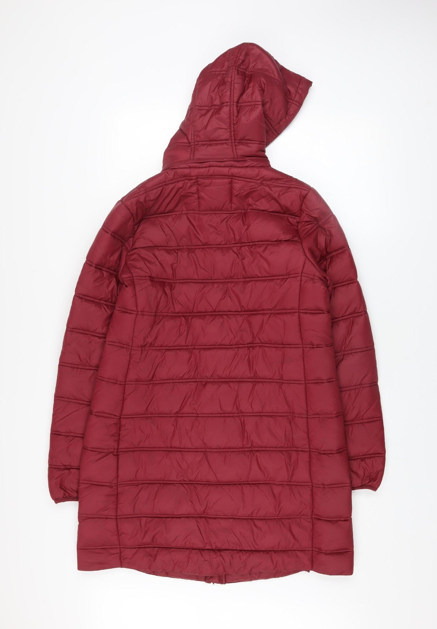 Crew Clothing Company Womens Red Hooded Long Puffer Coat Size 12