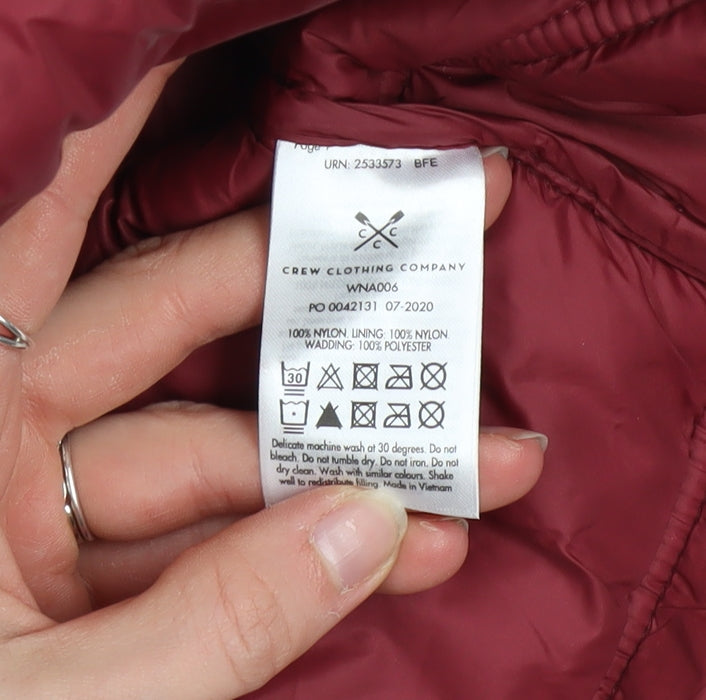 Crew Clothing Company Womens Red Hooded Long Puffer Coat Size 12