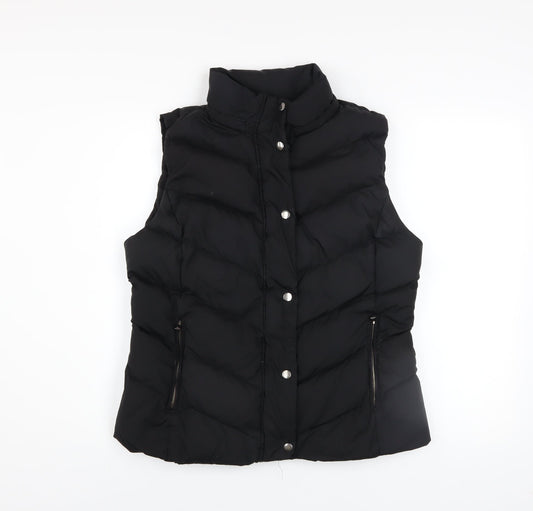 Gap Women’s Black Puffer Waistcoat L Down Feather Winter Outdoor