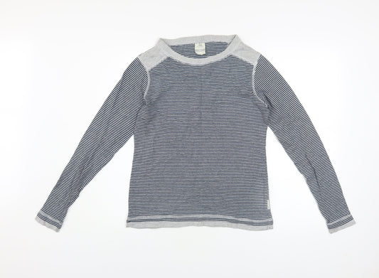 Trespass Men Blue Striped Cotton Long Sleeve Casual Top M
