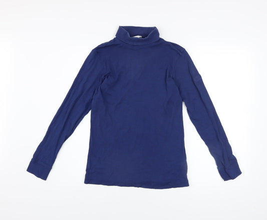 Cotton Traders Men's Blue XS Long Sleeve Roll Neck Casual Top