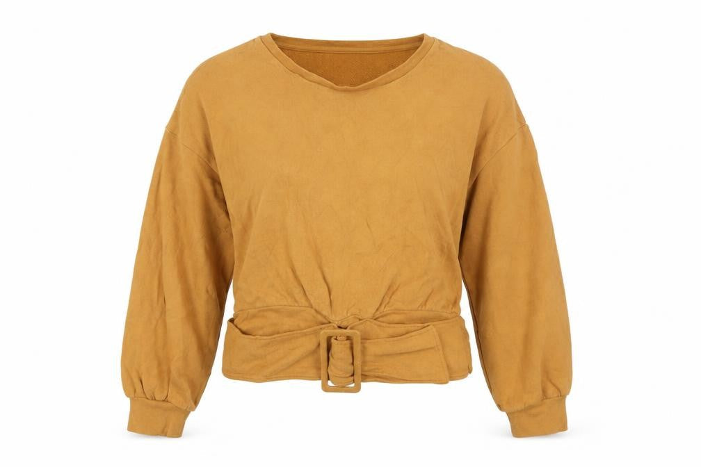 Zara Trafaluc Women Brown Belted Pullover Sweatshirt Size S