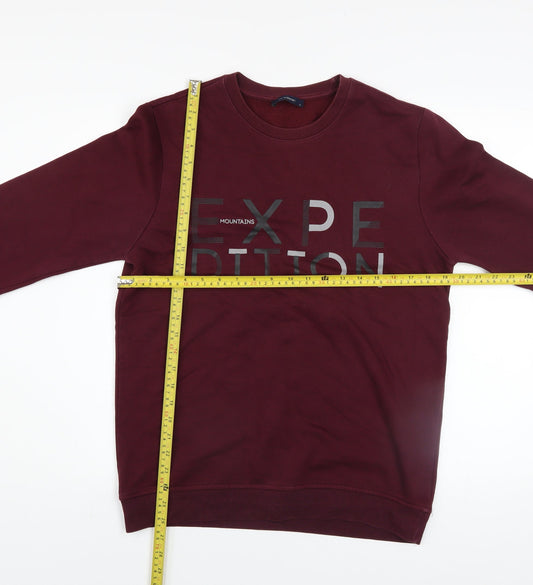 LC Waikiki Men's Burgundy Expedition Graphic Sweatshirt S