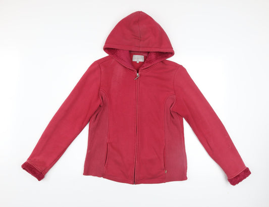 Marks and Spencer Per Una Women Red Full Zip Hooded Sweatshirt M