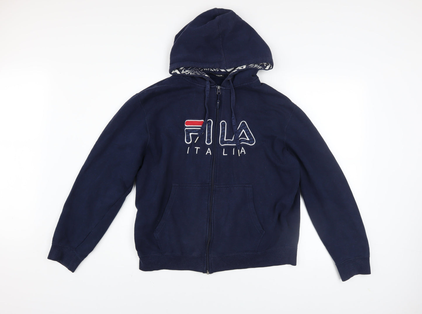 Fila Men's Blue Full Zip Hoodie L Sports Fleece Sweatshirt