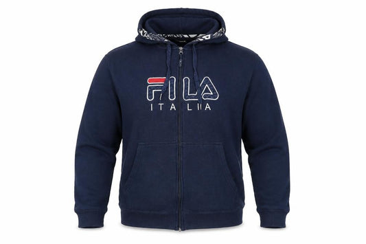 Fila Men's Blue Full Zip Hoodie L Sports Fleece Sweatshirt