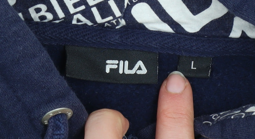 Fila Men's Blue Full Zip Hoodie L Sports Fleece Sweatshirt