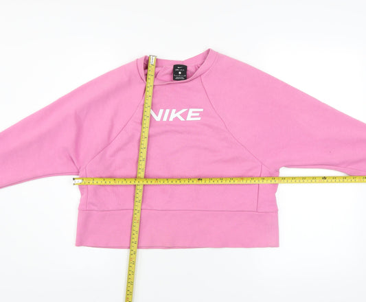 Nike Women Pink Dri-FIT Pullover Sweatshirt Small Cotton Blend