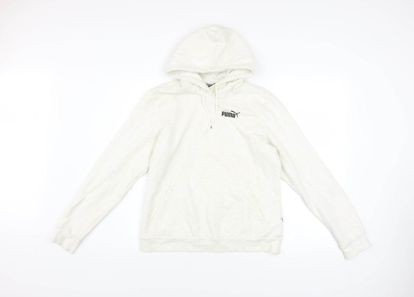 Puma Women Ivory Pullover Hoodie Medium Hooded Sweatshirt