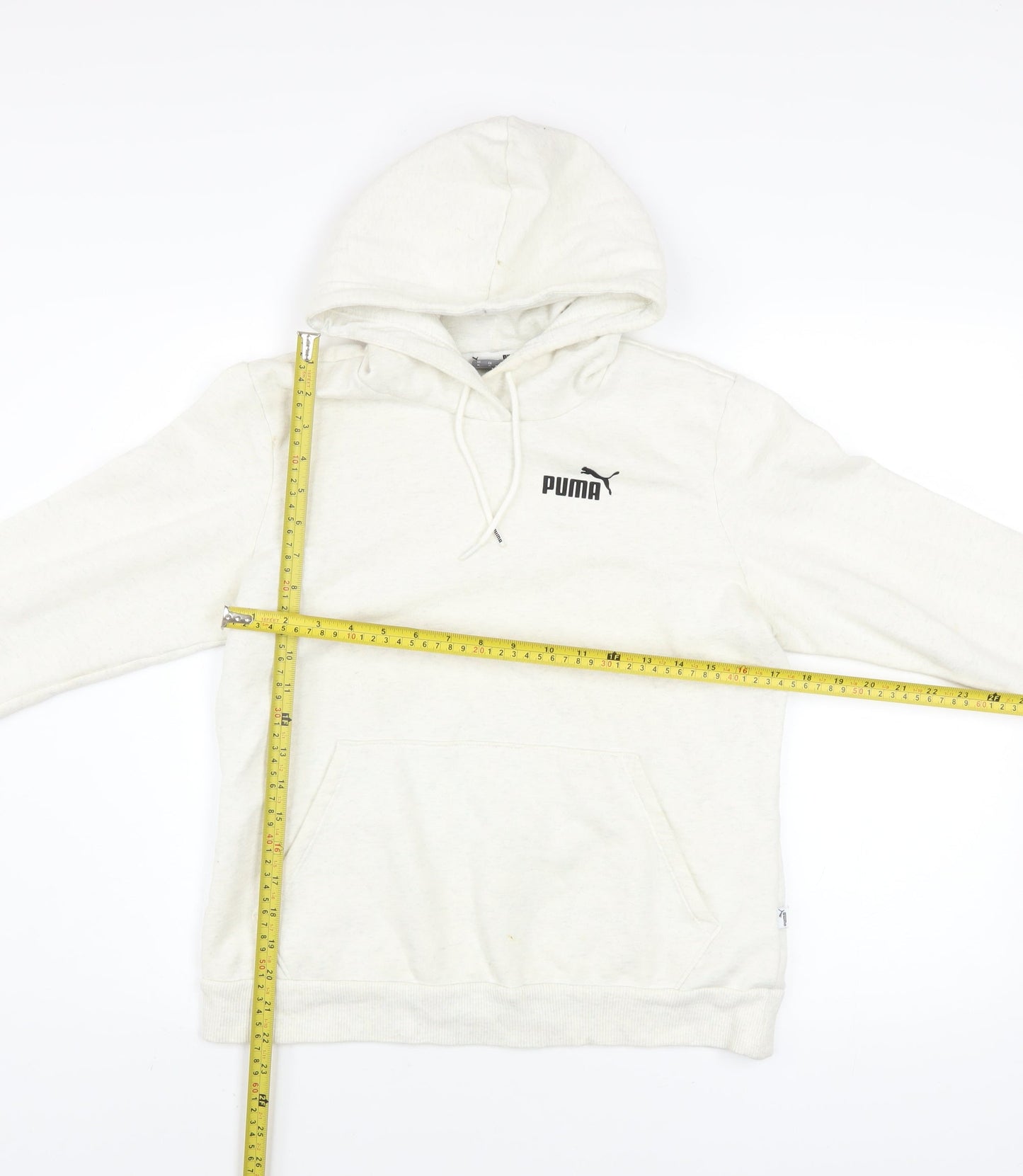Puma Women Ivory Pullover Hoodie Medium Hooded Sweatshirt