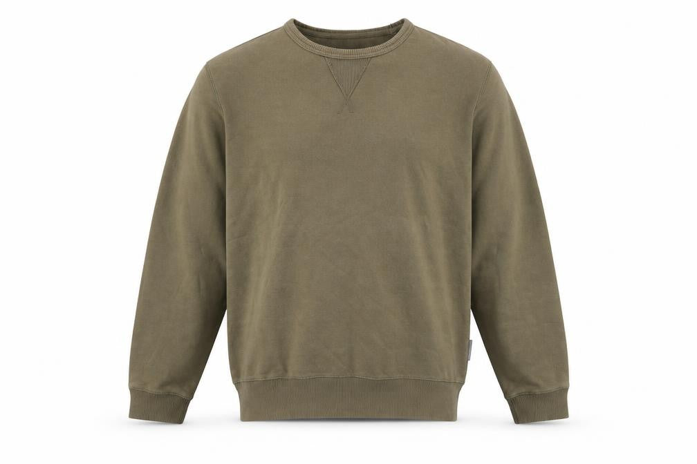 Front view of French Connection Men's Green Cotton Blend Crew Neck Sweatshirt, size L