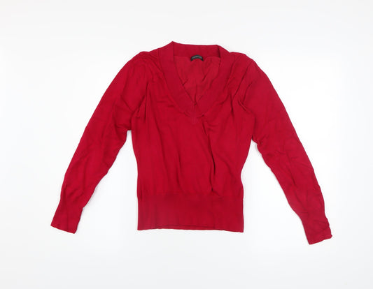 Florence & Fred Women's Red V-Neck Knit Pullover Jumper Size 14