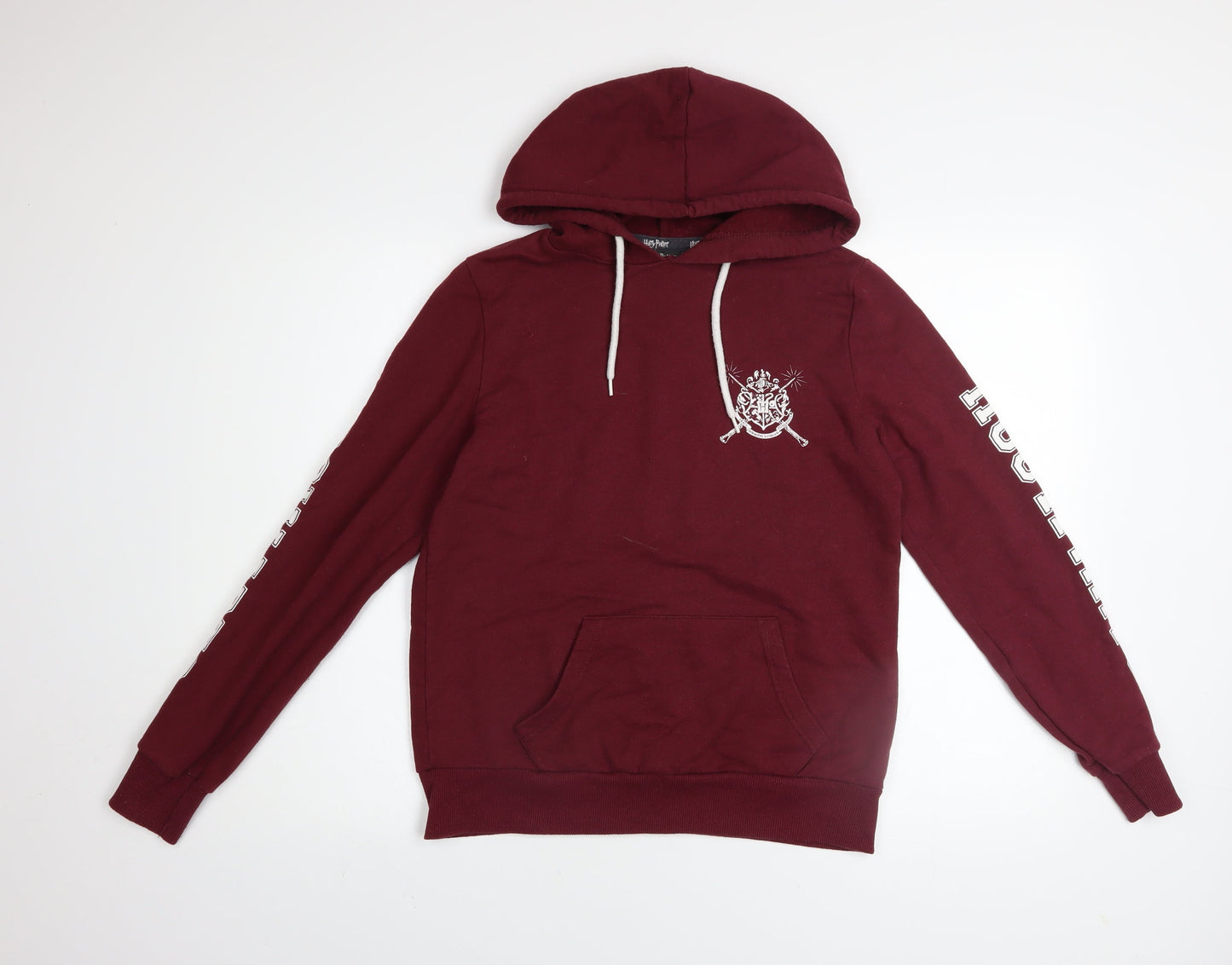Harry Potter Women's Burgundy Hoodie Size 8 Hogwarts Crest Pullover