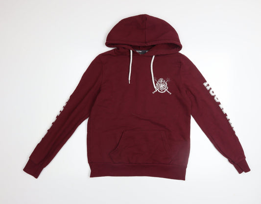 Harry Potter Women's Burgundy Hoodie Size 8 Hogwarts Crest Pullover