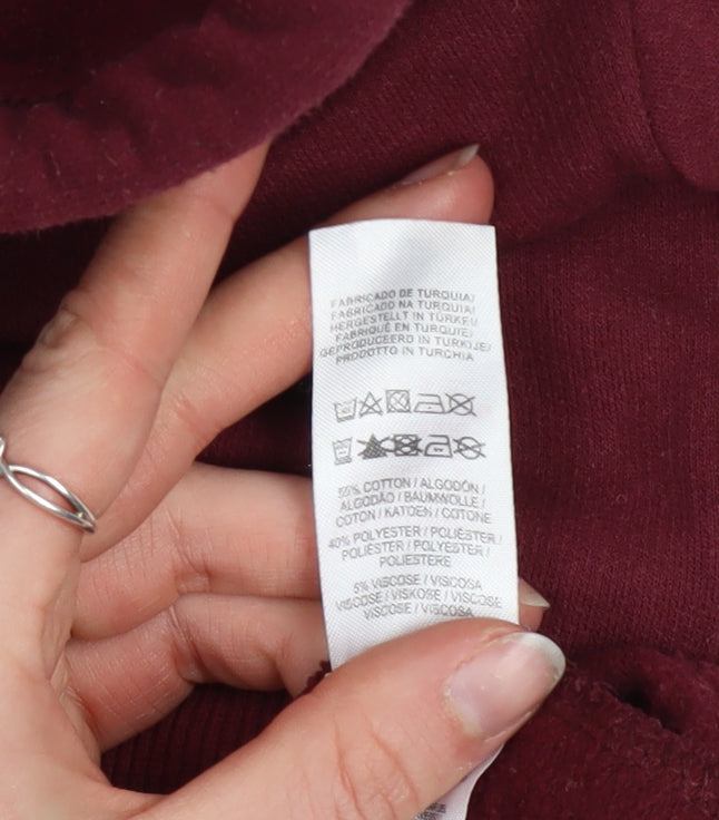 Harry Potter Women's Burgundy Hoodie Size 8 Hogwarts Crest Pullover