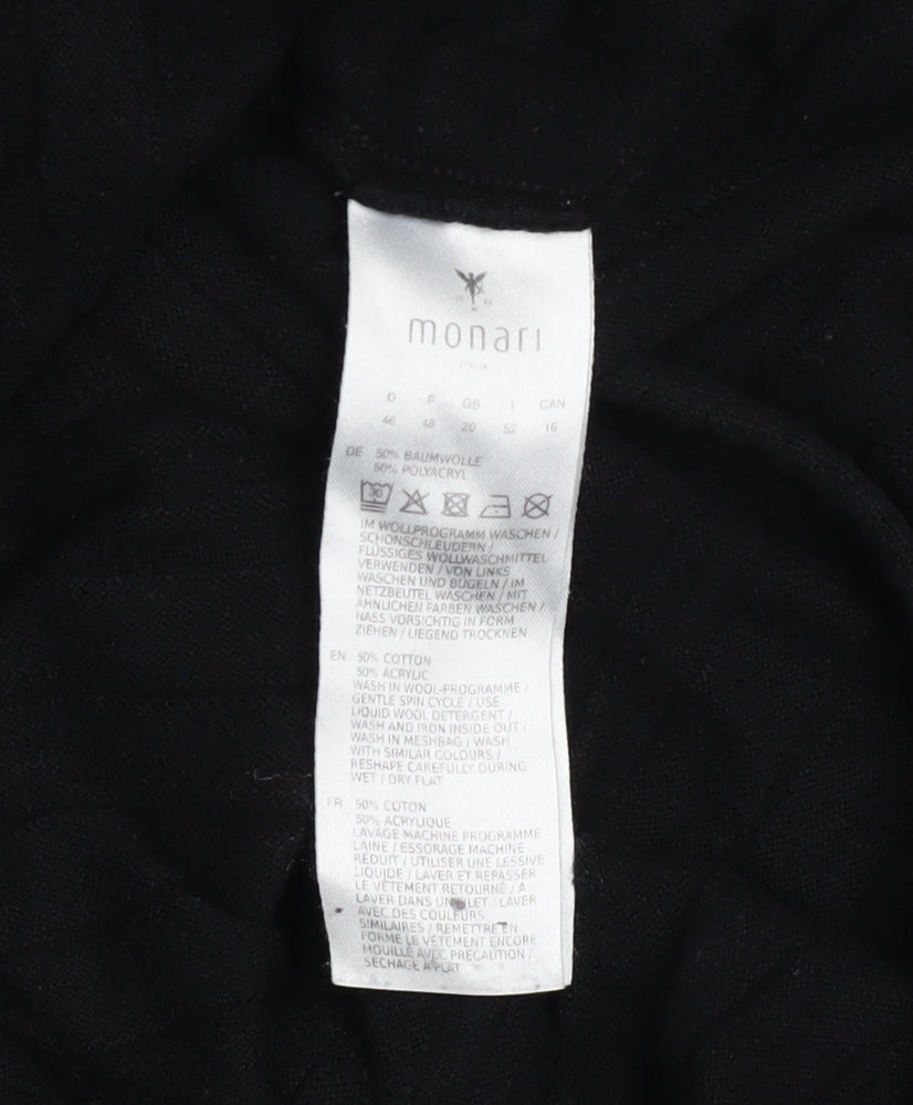 Monari Women’s Black Long Sleeve Knit Blouse Size 20