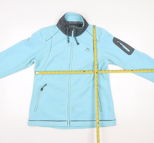 K-Way Women Blue Full Zip Fleece Jacket Size M Polyester Outdoor Hiking