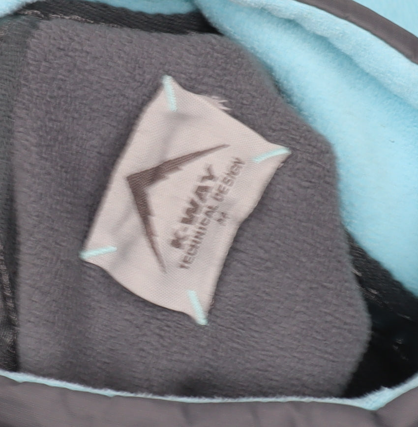 K-Way Women Blue Full Zip Fleece Jacket Size M Polyester Outdoor Hiking