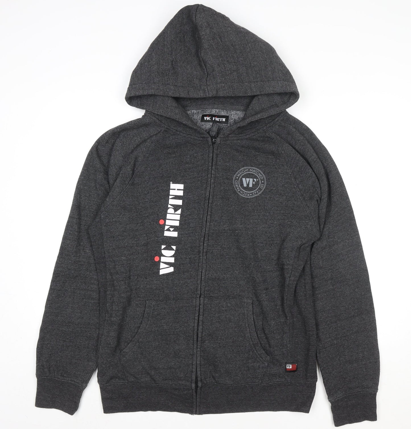 Vic Firth Men's Grey Full Zip Hooded Music Jacket XL