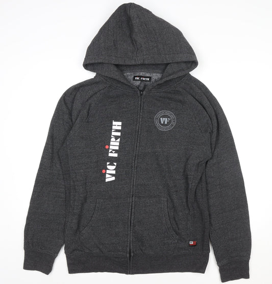 Vic Firth Men's Grey Full Zip Hooded Music Jacket XL