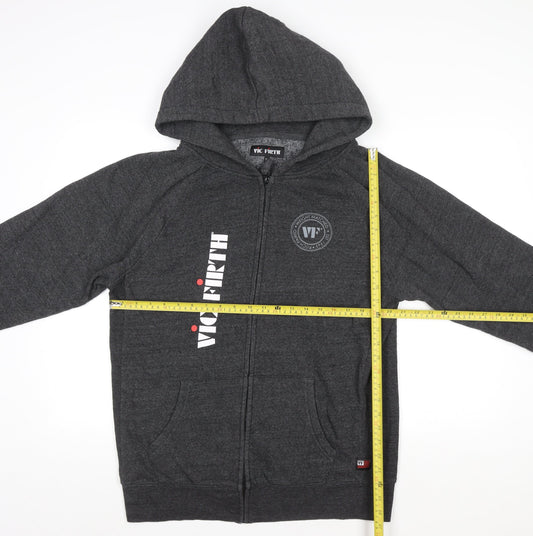 Vic Firth Men's Grey Full Zip Hooded Music Jacket XL