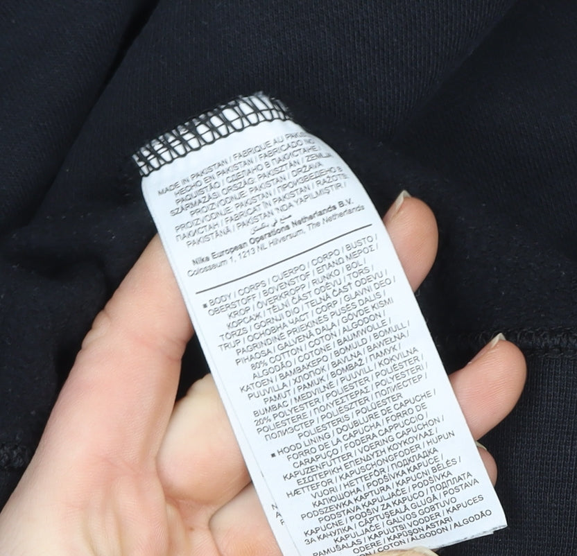 Nike Men's Black Pullover Hoodie Size M Fleece Sportswear