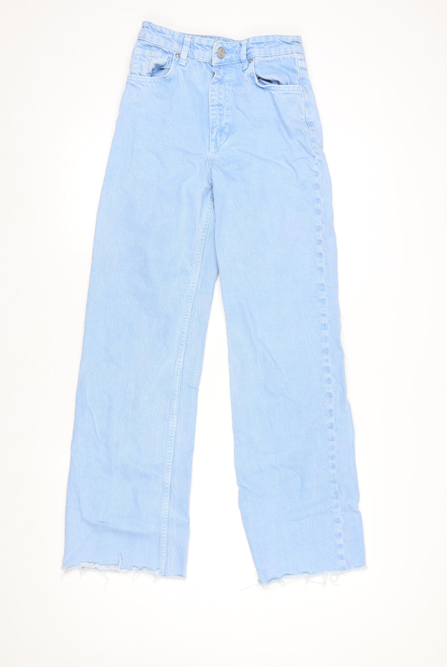 ZARA Women Blue Wide-Leg High Rise Denim Jeans Size 6