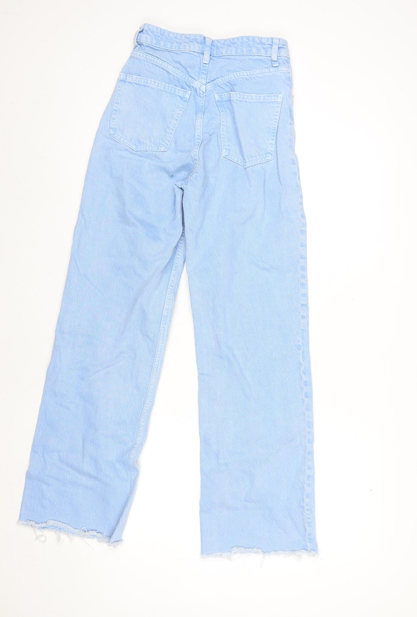 ZARA Women Blue Wide-Leg High Rise Denim Jeans Size 6