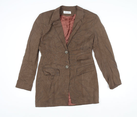 Principles Women’s Brown Single Breasted Lined Blazer UK 10 Classic Fit