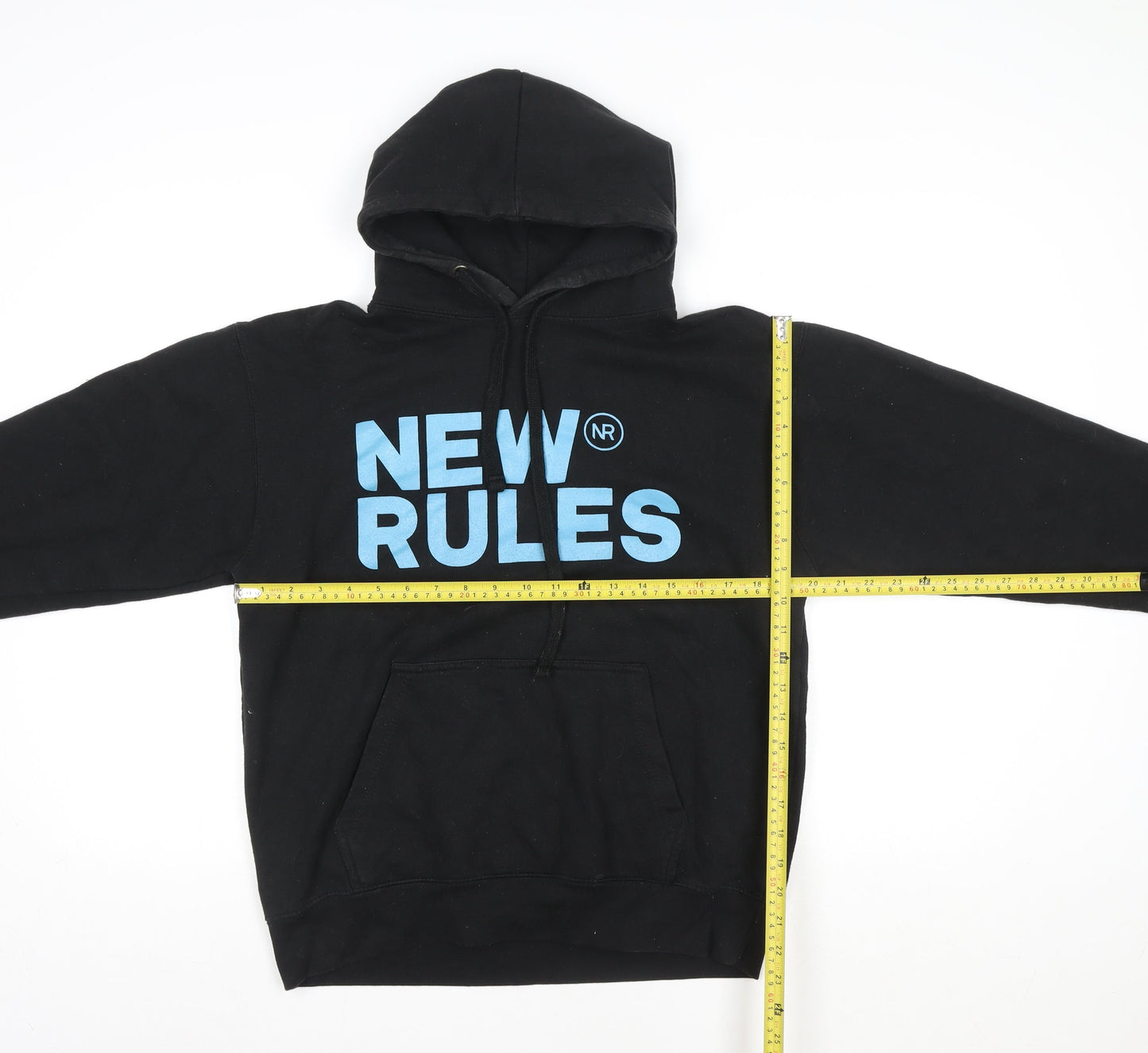 Club Classic Men’s Black Pullover Hoodie M Graphic Print Fleece