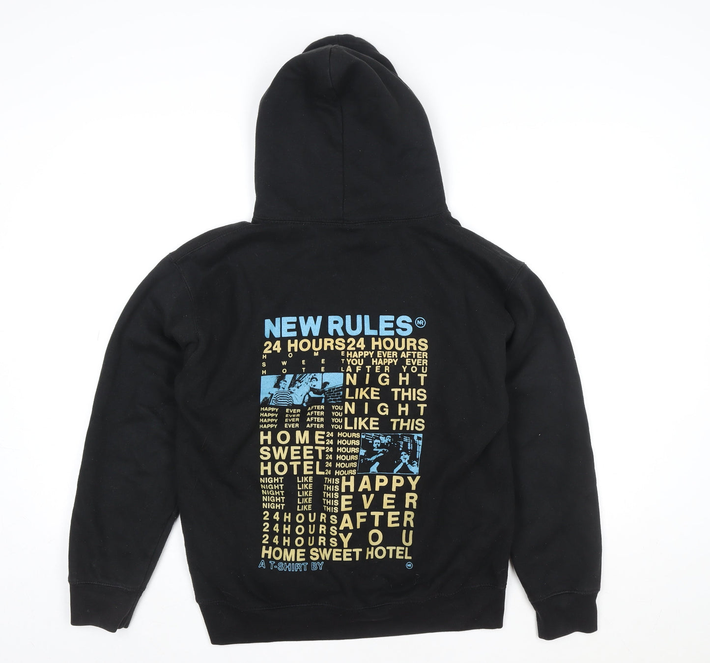 Club Classic Men’s Black Pullover Hoodie M Graphic Print Fleece