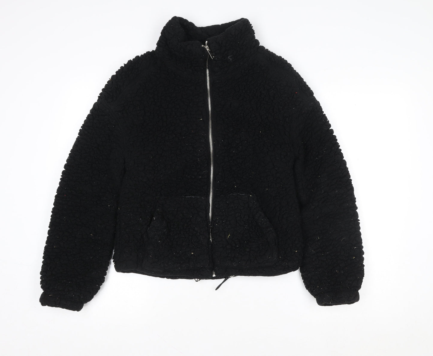 New Look Women's Black Fleece Full Zip Short Jacket Size S