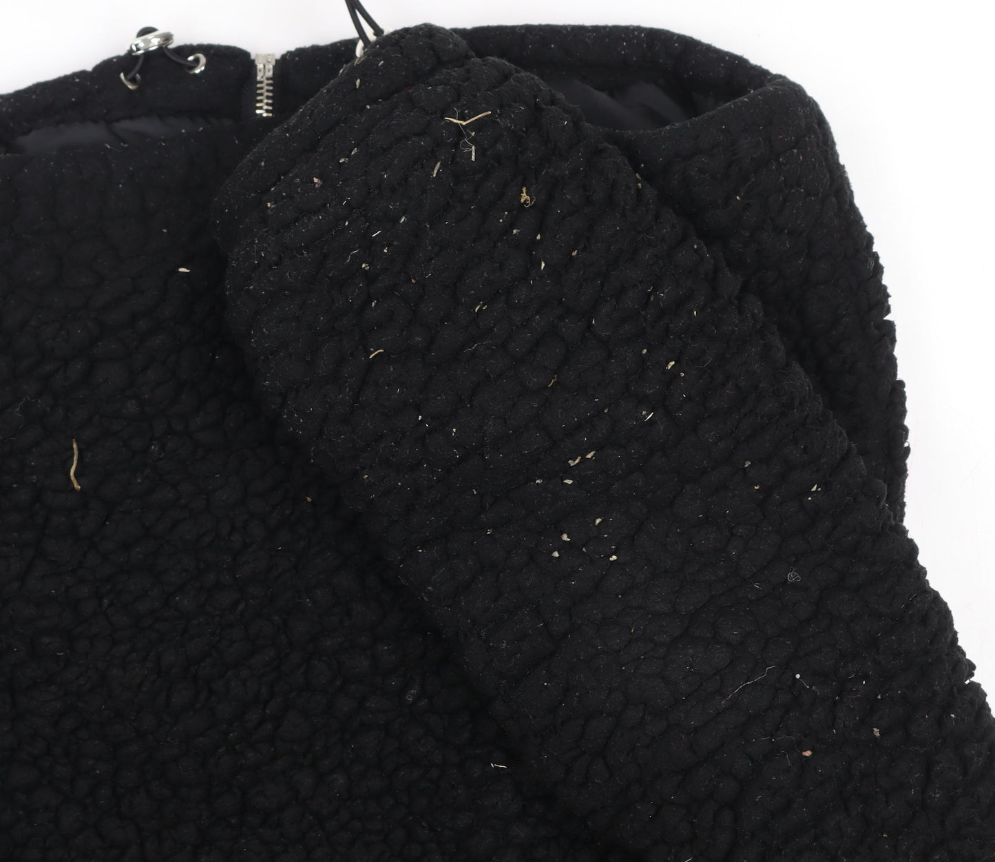 New Look Women's Black Fleece Full Zip Short Jacket Size S