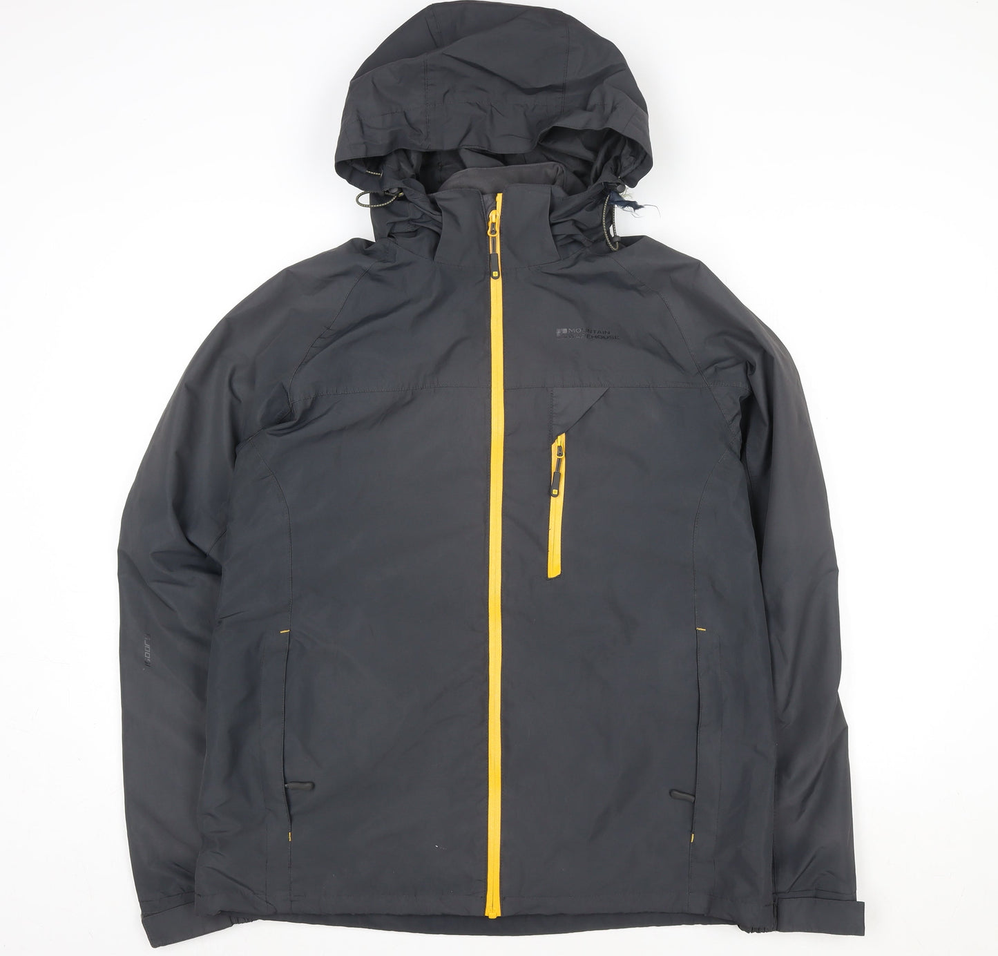 Mountain Warehouse Men's Black Waterproof Hooded Rain Jacket L